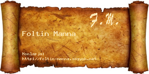 Foltin Manna névjegykártya